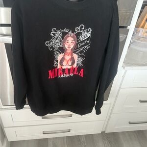 White Fox Boutique Black Graphic Sweatshirt